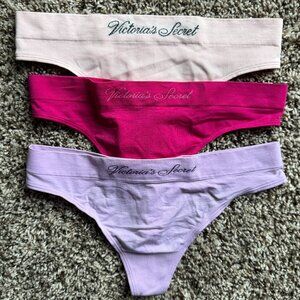(3) NWT Victoria's Secret thong underwear, Size Large